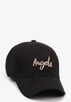 Czarna Bawełniana Czapka z Daszkiem z Haftowanym Napisem Reivessae