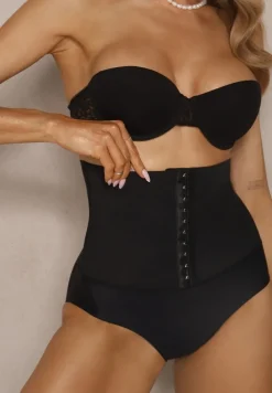 Czarna Bielizna Modelująca Majtki Push Up z Wysokim Stanem Zinello