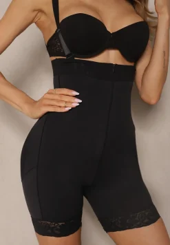 Czarna Bielizna modelująca Majtki High Waist z Efektem Push Up Lunavera