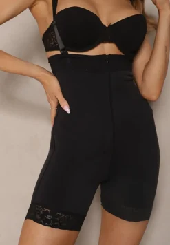 Czarna Bielizna modelująca Majtki High Waist z Efektem Push Up Lunavera
