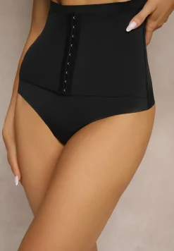 Czarna Bielizna modelująca Majtki z Wysoką Talią Efralia