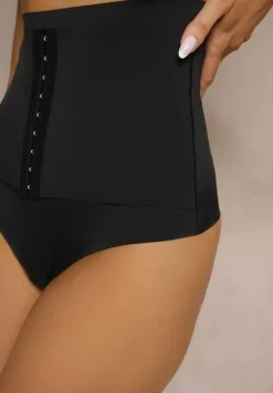 Czarna Bielizna modelująca Majtki z Wysoką Talią Efralia
