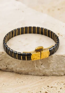Czarna Bransoletka z Ozdobnym Zapięciem Venicia