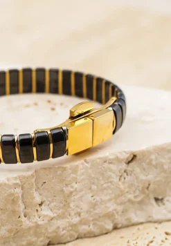 Czarna Bransoletka z Ozdobnym Zapięciem Venicia