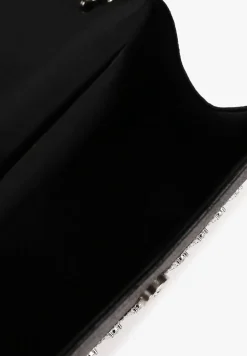 Czarna Cyrkoniowa Torebka w Koktajlowym Stylu z Rączką i Łańcuszkiem na Ramię Yolatia