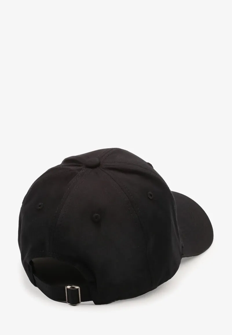 Czarna Czapka z Bawełny z Daszkiem i Napisem Mirazi