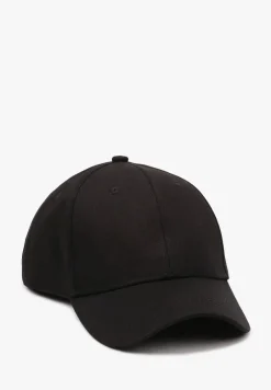 Czarna Czapka z Daszkiem z Bawełny z Możliwością Regulacji Ravzeri