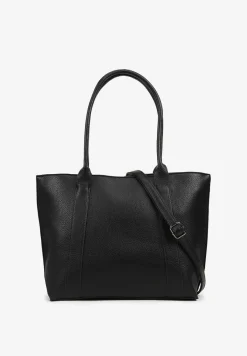 Czarna Duża Torebka Tote w Stylu Casual Firpio