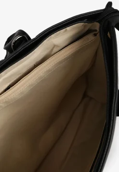 Czarna Duża Torebka Tote w Stylu Casual Firpio