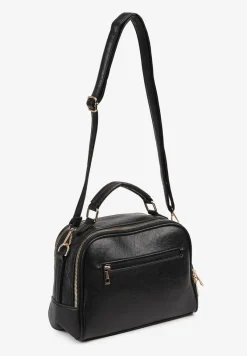 Czarna Dwukomorowa Torebka Casualowa na Ramię Kaivonne