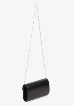 Czarna Klasyczna Torebka Kopertówka z Odpinanym Łańcuszkiem Rinithara