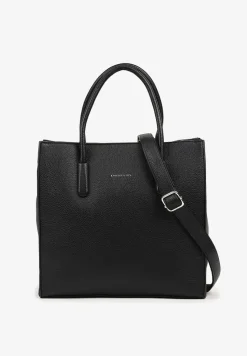 Czarna Klasyczna Torebka Typu Shopper z Paskiem Crossbody Nalireine
