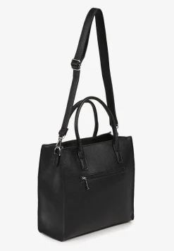 Czarna Klasyczna Torebka Typu Shopper z Paskiem Crossbody Nalireine