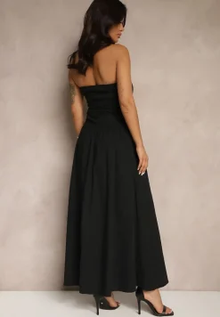 Czarna Koktajlowa Bawełniana Sukienka Bodycon Filitera