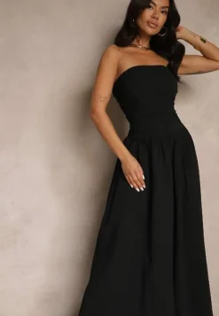 Czarna Koktajlowa Bawełniana Sukienka Bodycon Filitera