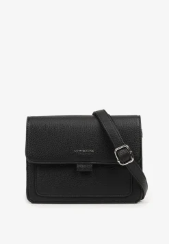 Czarna Mała Torebka Listonoszka w Klasycznym Stylu Izrena