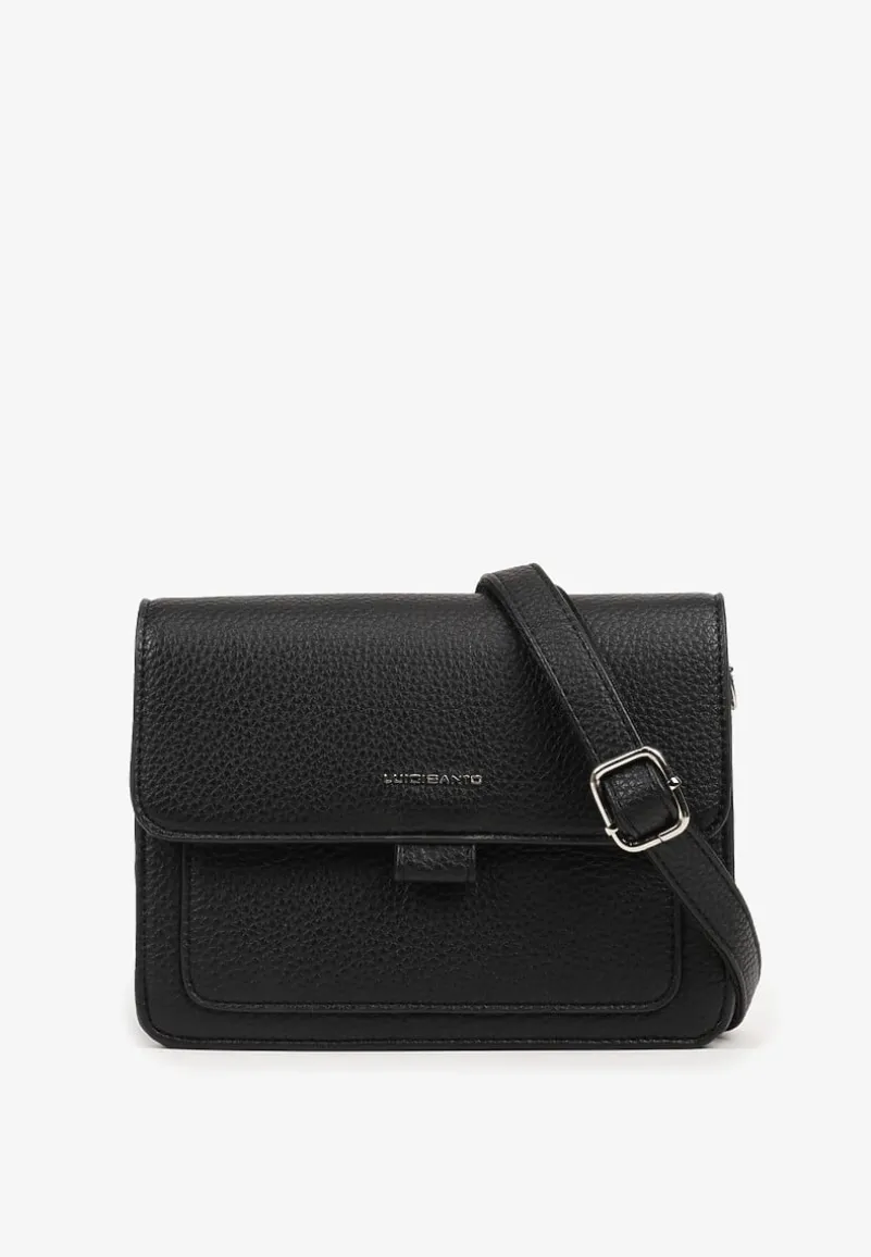 Czarna Mała Torebka Listonoszka w Klasycznym Stylu Izrena