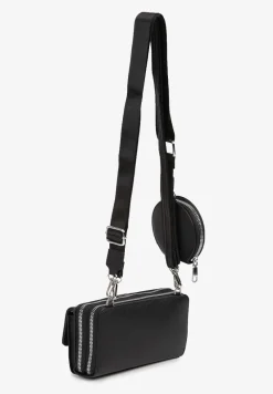 Czarna Mała Torebka z Dwiema Komorami i Dodatkowymi Odpinanymi Paskami Sialitha