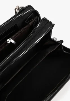 Czarna Mała Torebka z Dwiema Komorami i Dodatkowymi Odpinanymi Paskami Sialitha