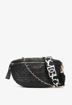 Czarna Nerka Pikowana z Paskiem i Łańcuszkiem Guergoria