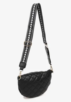 Czarna Nerka Tłoczona Ozdobiona z Portmonetką i Napisem Ananne