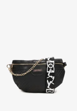 Czarna Nerka z Łańcuszkiem i Metalową Ozdobą Lovatte