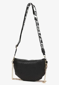 Czarna Nerka z Łańcuszkiem i Metalową Ozdobą Lovatte