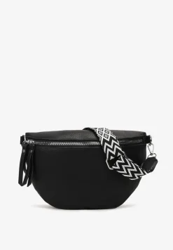 Czarna Nerka z Materiałowym Paskiem Ehadeel