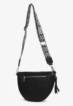 Czarna Nerka z Materiałowym Paskiem Ehadeel