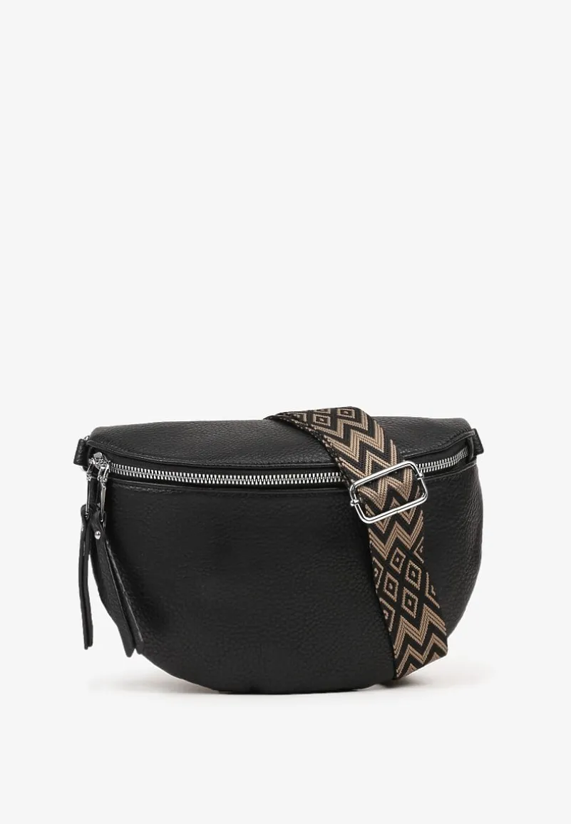 Czarna Nerka z Paskiem Ozdobionym Geometryczny Motywem Nilesina