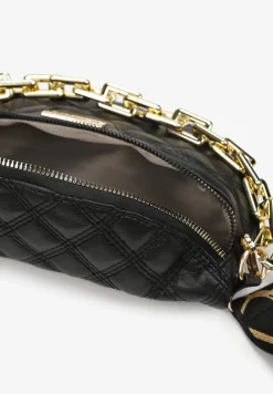 Czarna Pikowana Nerka z Łańcuchem Cotha