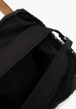 Czarna Pleciona Torebka na Ramię Liralice