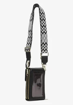 Czarna Prostokątna Torebka z Dwoma Paskami z Imitacji Ekoskóry Aihana