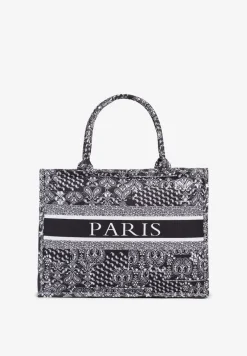 Czarna Prostokątna Torebka Shopper z Rączkami Alistrea