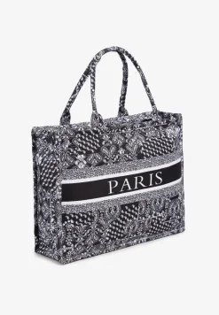 Czarna Prostokątna Torebka Shopper z Rączkami Alistrea