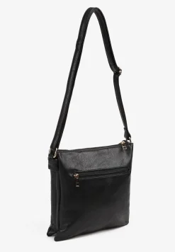 Czarna Torebka Mała Kwadratowa z Suwakami na Pasku Liandriah