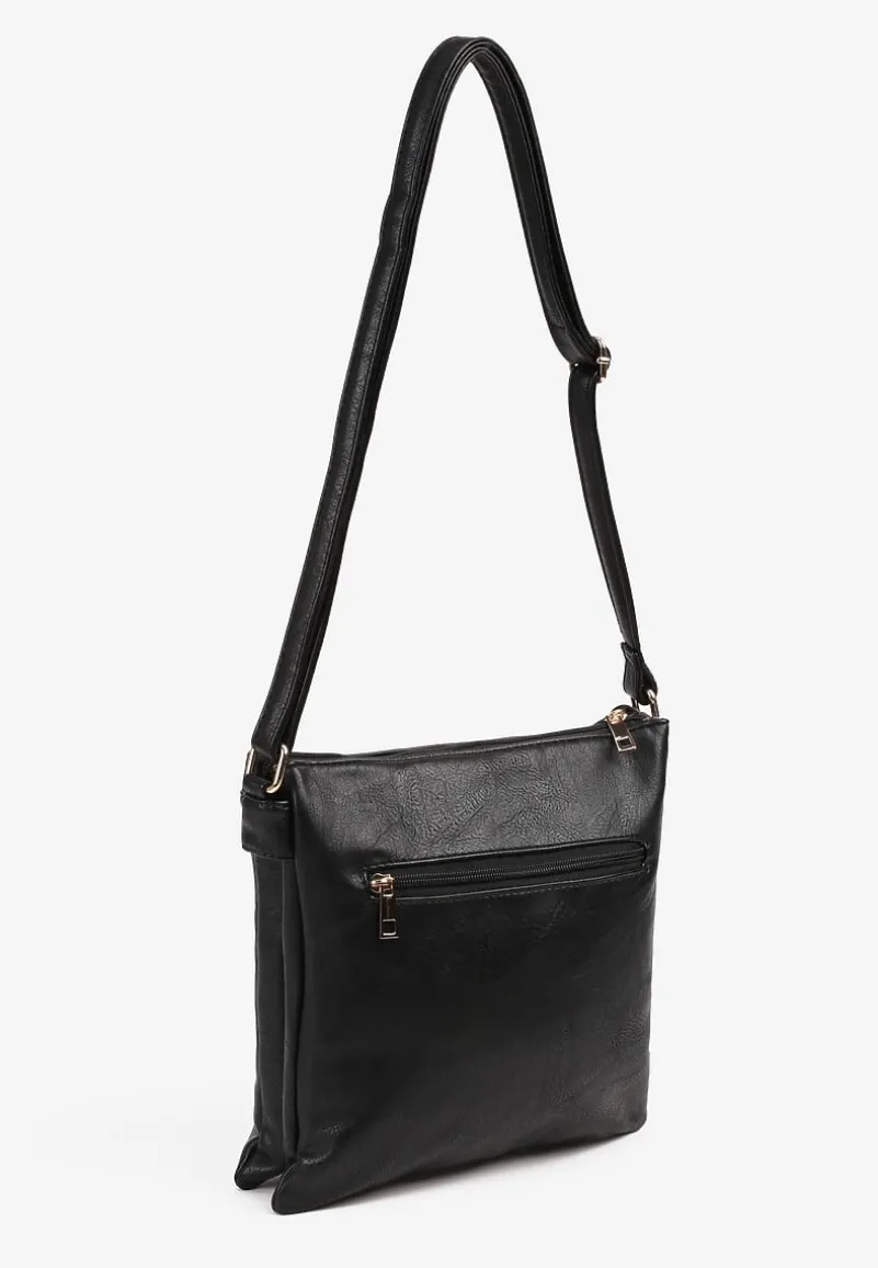 Czarna Torebka Mała Kwadratowa z Suwakami na Pasku Liandriah