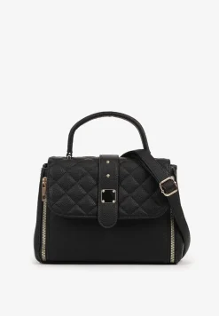 Czarna Torebka Ozdobiona Pikowaniem z Rączką Lanerith
