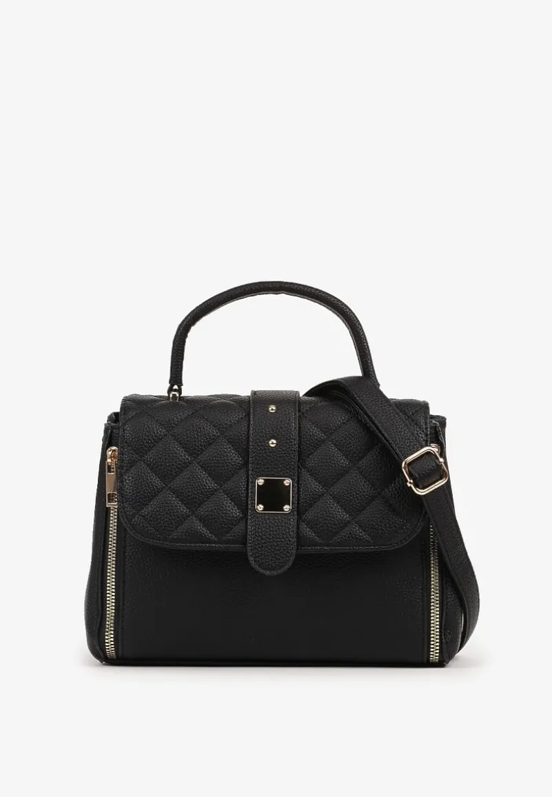 Czarna Torebka Ozdobiona Pikowaniem z Rączką Lanerith