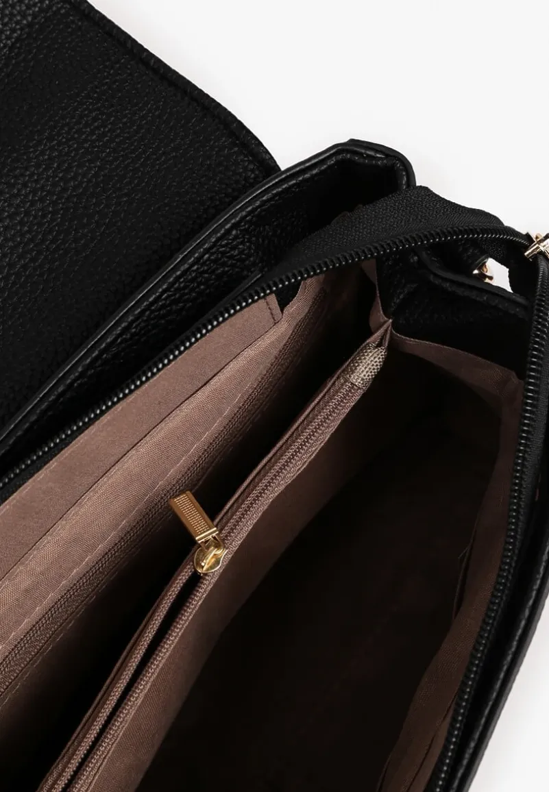 Czarna Torebka Ozdobiona Pikowaniem z Rączką Lanerith