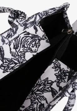 Czarna Torebka Ozdobiona Napisem i Wzorem Zwierząt Aliviel