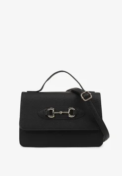 Czarna Torebka Prostokątna w Typie Listonoszki z Paskiem Regulowanym Naniviia