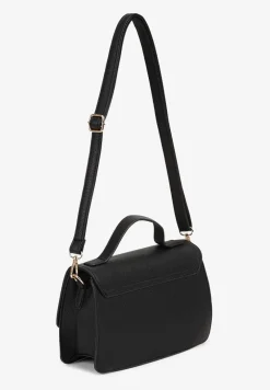 Czarna Torebka Prostokątna w Typie Listonoszki z Paskiem Regulowanym Naniviia