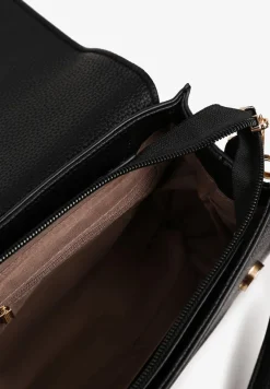 Czarna Torebka Prostokątna w Typie Listonoszki z Paskiem Regulowanym Naniviia