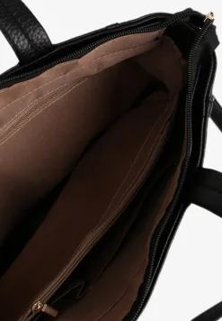 Czarna Torebka Shopper na Ramię z Paskiem z Regulacją Vemeriana