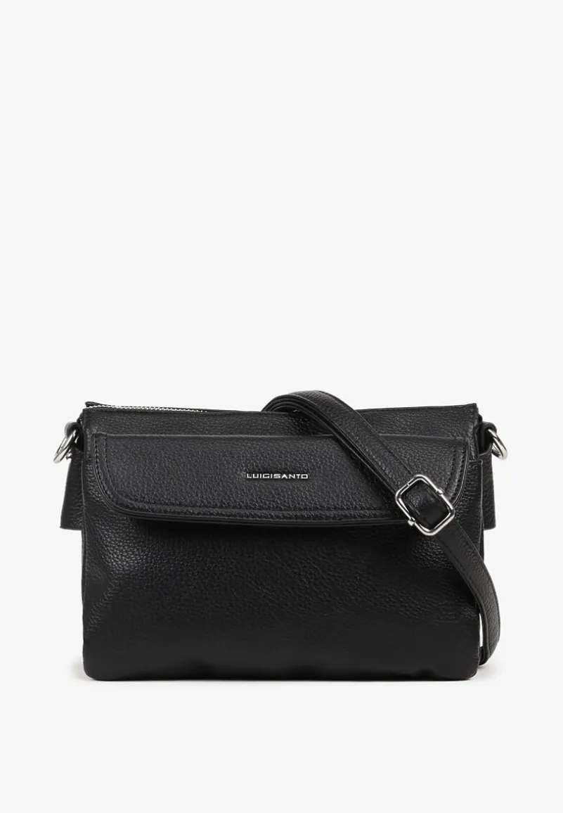 Czarna Torebka Typu Listonoszka w Klasycznym Stylu Izamara