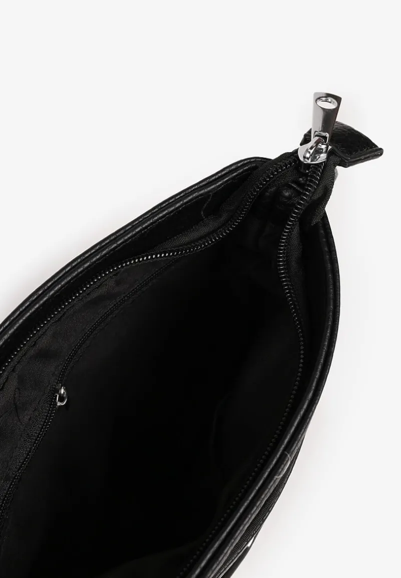 Czarna Torebka Typu Listonoszka z Zasuwanymi Kieszeniami Silatea