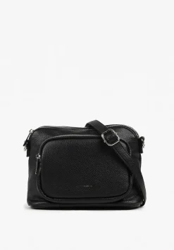 Czarna Torebka Typu Listonoszka z Dwiema Komorami Savarelle