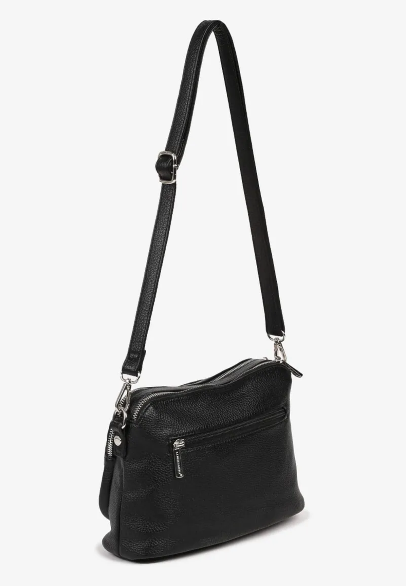 Czarna Torebka Typu Listonoszka z Dwiema Komorami Savarelle