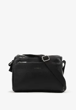 Czarna Torebka Typu Listonoszka z Czterema Komorami Davirienne